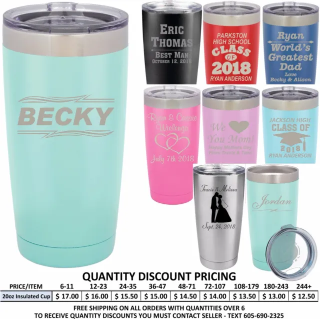 Personalized Stainless Vacuum Insulated Tumblers Custom Birthday Gift Mugs Cups