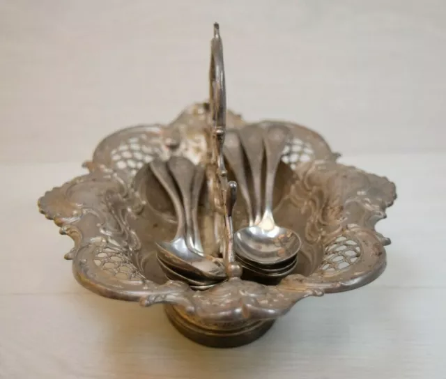 Antique Silver Plated German WMF Fruits Fruit Basket for Table Bowl Platter 3