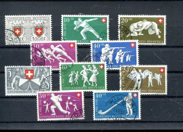 Schweiz Nr. 545 - 549 + 555 - 559 gest. Pro Patria 1950/51 (#88618)