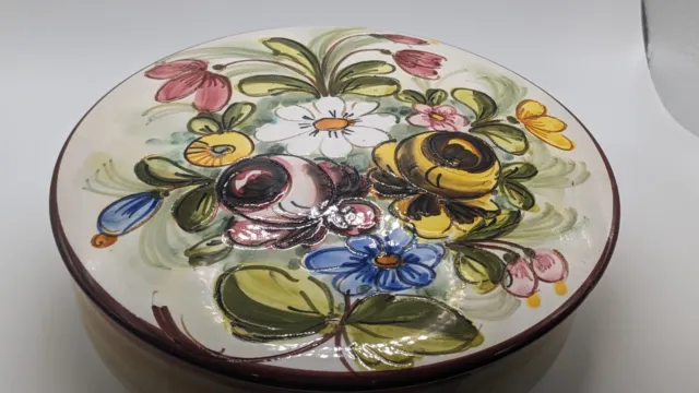 Castelli Pottery Italian Round 6" Trinket Dish Hand painted Stamped