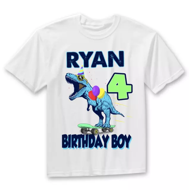 Dinosaur T Rex Birthday Shirt Custom Name and Age Personalized Dinosaur T shirt