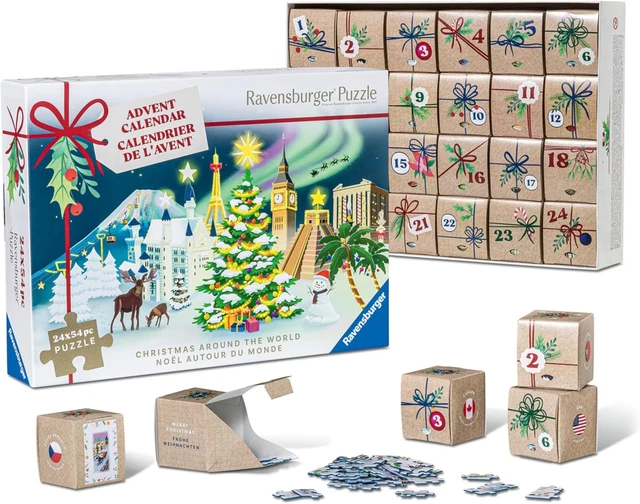 Calendario dell'Avvento 2024 Puzzle di Natale, Calendario con conto