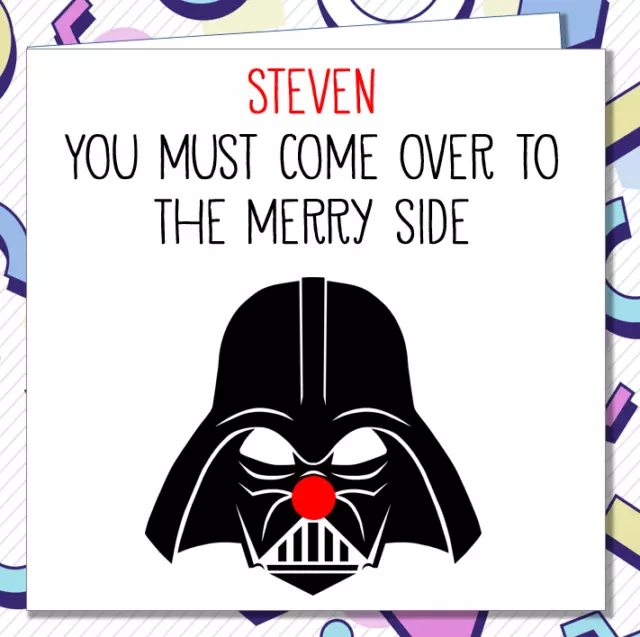 Personalised Funny Christmas Card Darth Vader Star Wars Husband Dad Brother /AA