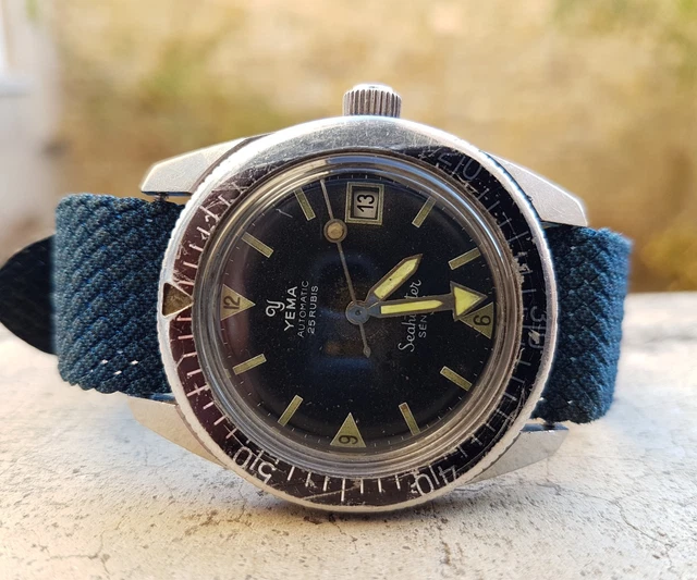 SKIN DIVER YEMA Seahunter Montre Plongee Vintage 1970 Type