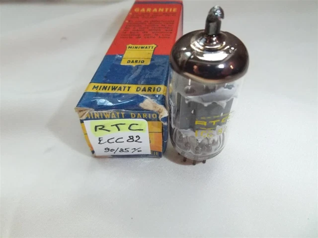 ⚜  Lampe 12Au7 Ecc82 Rtc Heerlen Dimple Getter Tube Tested =°=
