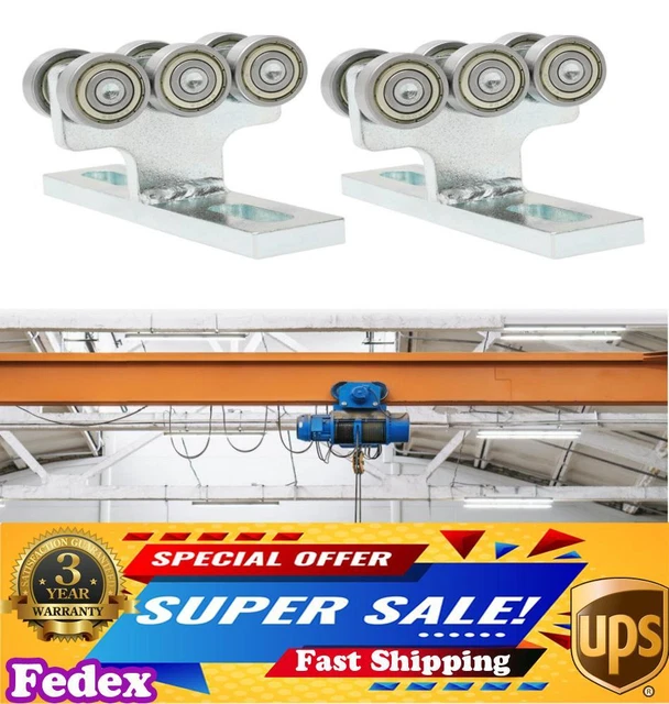 TROLLEY WHEEL 6 Hoist with Rollers Strut Trolley Assembly for Electric ...