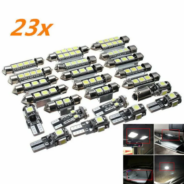 23pc LED Canbus Car Interior Light Dome Trunk Map License Plate Lamp Bulb mm15