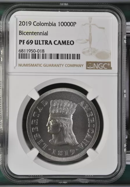 2019 Colombia 10,000 Pesos Independence Bicentennial Proof Coin - NGC PF 69 2