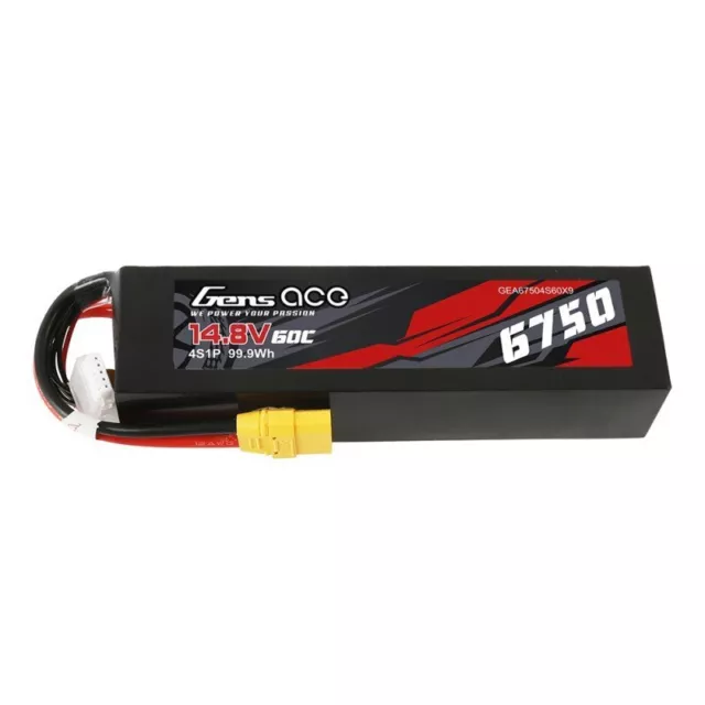 Gens Ace B-50C-6750-4S1P-TRX 6750mAh 14.8V (4S) 50C Lipo Akku Adapté pour TRX