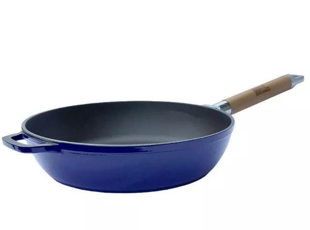Zakarian by Dash 11 Inch Nonstick Cast Iron Skillet, Titanium Ceramic  Coated Frying Pan, Blue