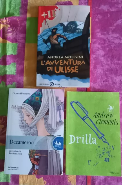 3 libri: ulisse, drilla, decameron x ragazzi come da foto