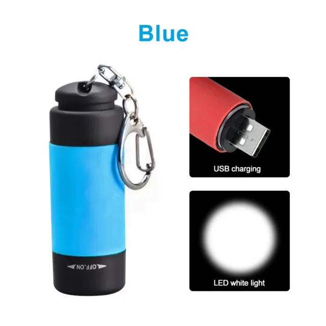 Mini Waterproof Rechargeable LED Light USB Flashlight Lamp Torch Pocket Keychain
