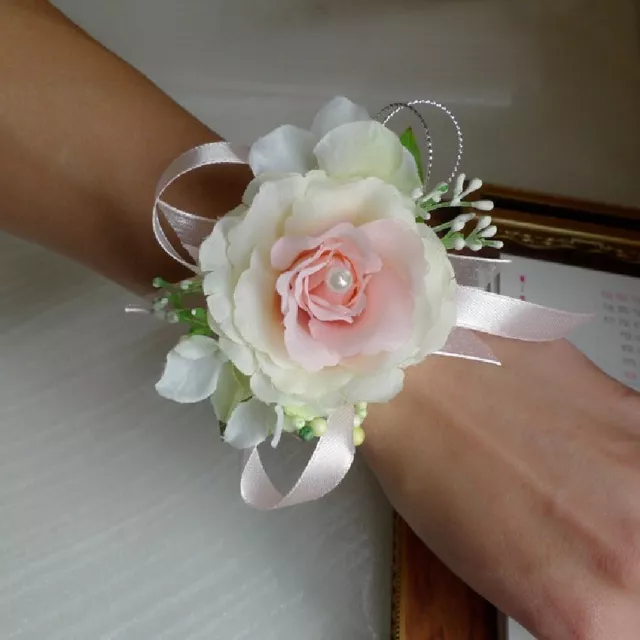 Hochzeit Armband Blume Rose Schleife Bändchen Blätter Blumenmädchen Brautjungfer