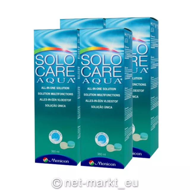 Solo Care Aqua Pflegemittel All in One Lösung + Behälter - 4 x 360 ml