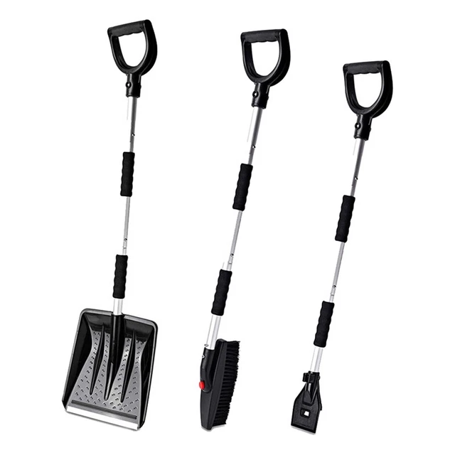 Set pale da neve 3 in 1 frusta pieghevole raschietto set spazzaneve invernale D1M9