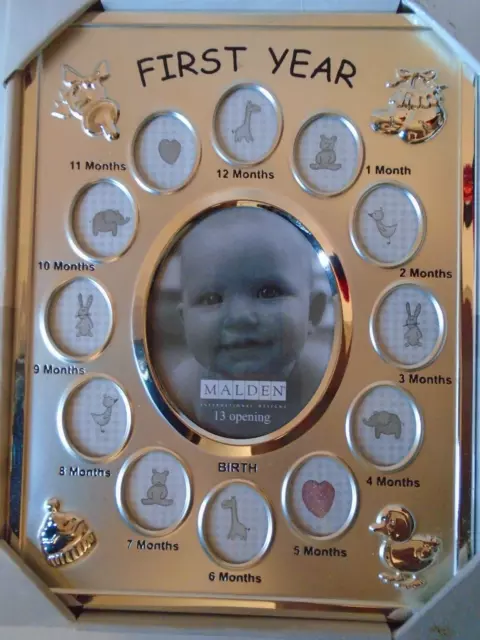 Baby's First Year Picture Frame 13 openings-Malden International Designs NEW