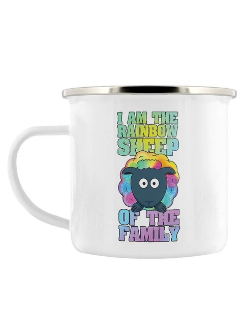 Mug Rainbow Sheep Of The Family Enamel White