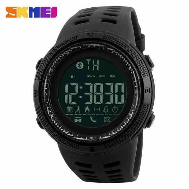 SKMEI Men Smartwatch Calorie Pedometer Sport LED Digital Bluetooth Wristwatch