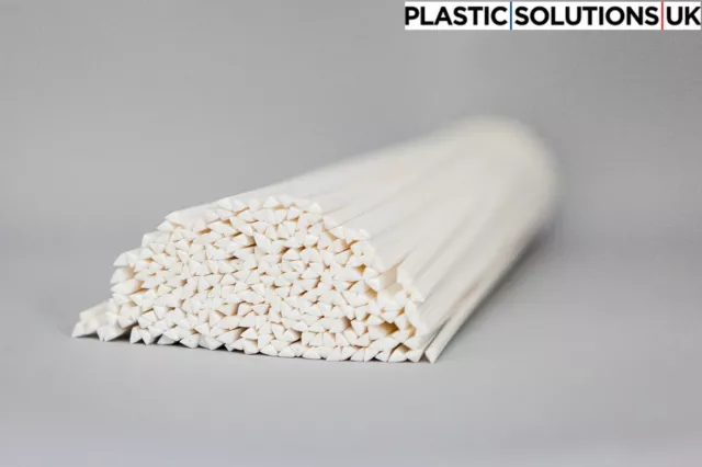 HDPE Plastic welding rods (5mm) pure white, pack of 20 pieces  /triangle shape/