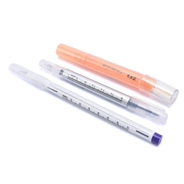 2Pcs/set Medical Surgical Scribe Pen Eyebrow Piercing Marker Pen Sterile SurY Le