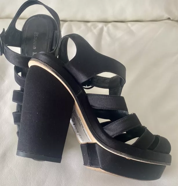 Simone Rocha Fabulous Satin Platforms, All Leather In Side,Comfortable Chunky He 3