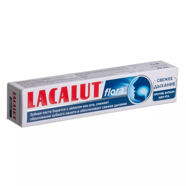 Lacalut Flora 75ml 2 Tipos De Pasta Dientes con Fluorida Uso Diario Mal Aliento