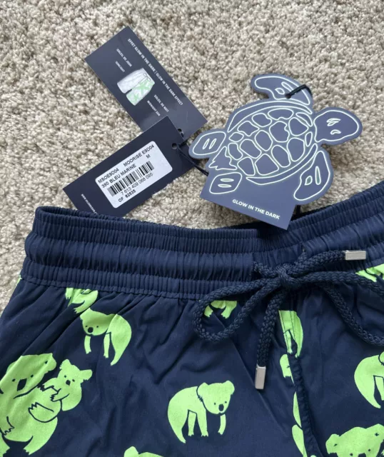 NWT VILEBREQUIN Swim Trunks MOORISE - GLOW IN THE DARK - MEN - M - BLUE - MEDIUM 3