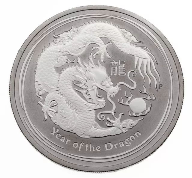 2012 Australie 1 Dollar Lunaire Année de La Dragon 29.6ml Argent Bu Monnaie