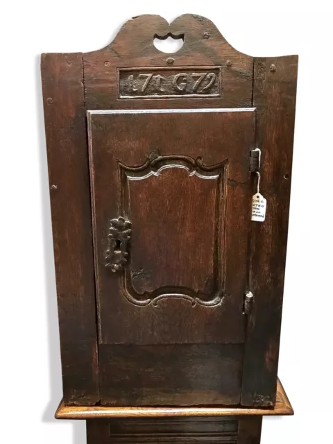 D.1779 Antique Oak Wall Cupboard,& Initialed Original Hardware continental Rare