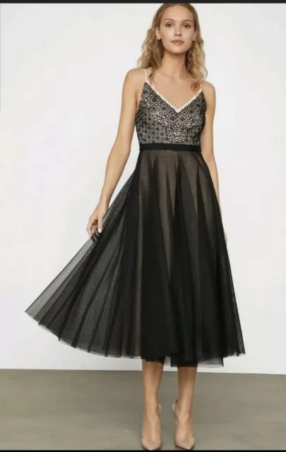 NWT BCBG MAXAZRIA Madi Sleeveless Dresse Size M Color Black/ Bare Pink Combo 2