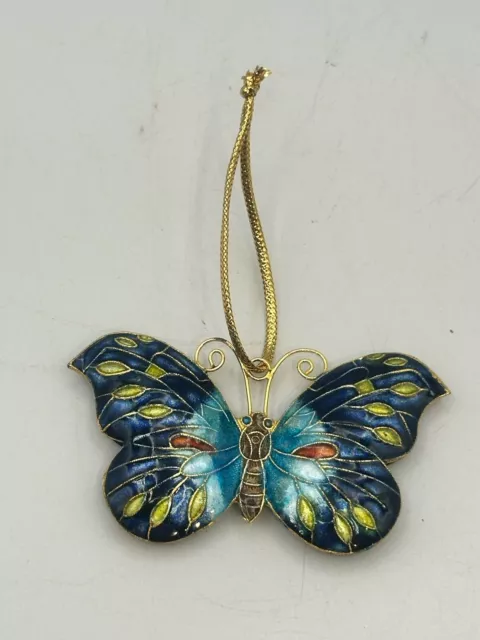 Cloisonné Brass And Enamel Butterfly Ornament