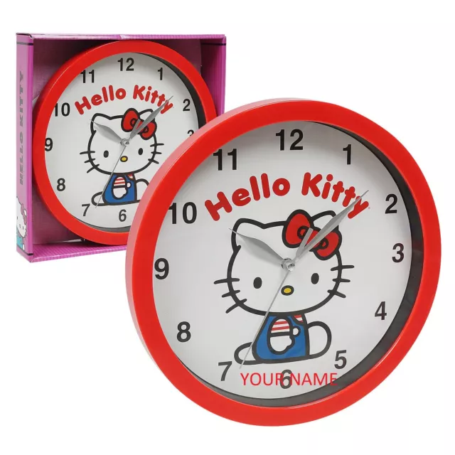 Hello Kitty Wall Clock- 9¾""- Red or Pink