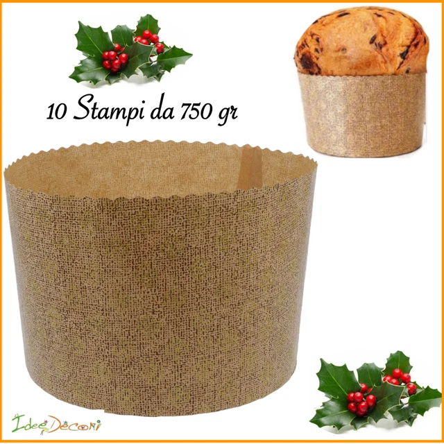 Stampo per panettone 10 pz da 750 g alto forma pirottini carta forno forme Natal