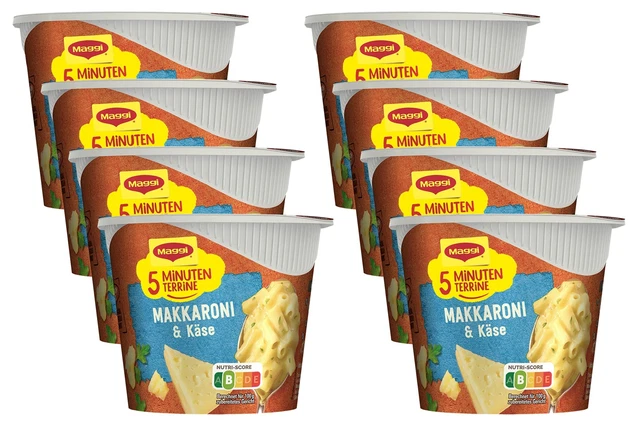 Maggi 5 minuti terrine maccheroni formaggio piatto pronto pasta 7x 63g NUOVO MHD 5/24