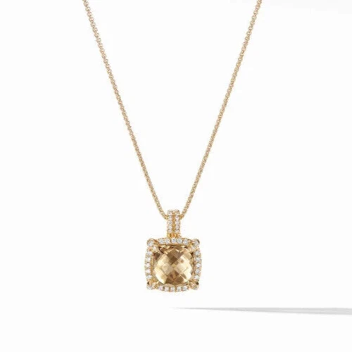 $2625 David Yurman 18K Chatelaine Champagne Citrine Diamond Box Chain Necklace $2625 David Yurman 18K Chatelaine Champagne Citrine Diamond Box Chain Necklace