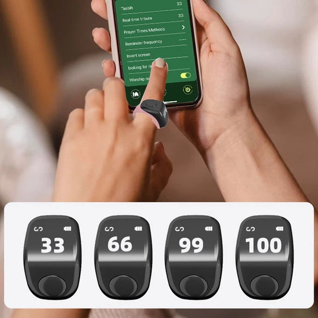 Hitopin Contatore digitale per tasbih, 3 pezzi, contatore digitale per