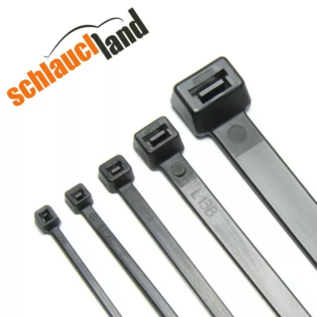 1-1000 Kabelbinder Nylon schwarz 2,5 / 3,6 / 4,8 / 7,9 / 12,4mm *** 10-100cm Set