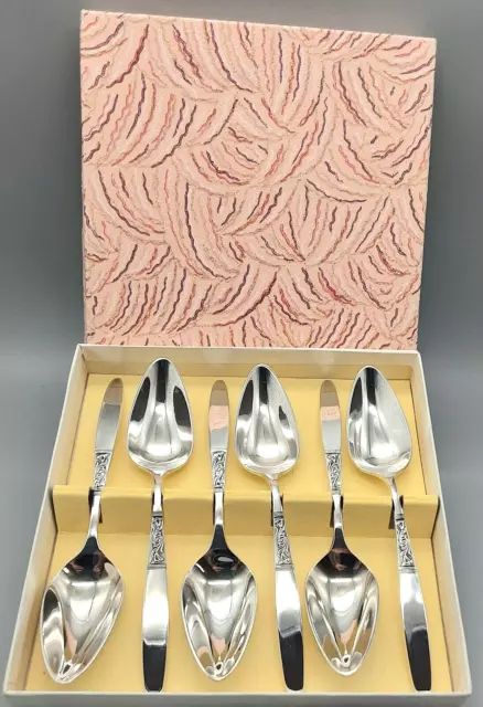 Set of 6 Vintage De Montfort A1 Silver Plated Grapefruit /Melon Spoons - Boxed