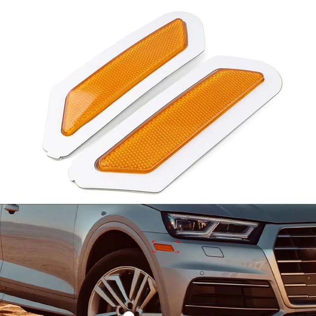 FSFY Black Side Marker Lights For Audi A4 B9 & S4 B9 2017-2019 - Front Bumper Reflector Replacement, Pair - View #3