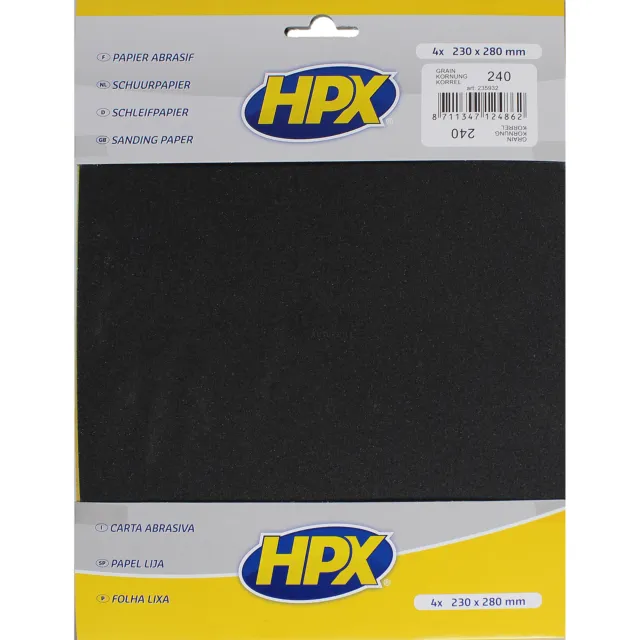 10x HPX 4 Stück Schleifpapier nass Papier Rostlöser Metall Körnung 240 235932