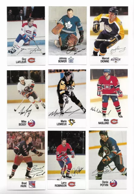 1988-89 Esso Hockey:Lot of 9 different including Lemieux/Lafleur/Bower