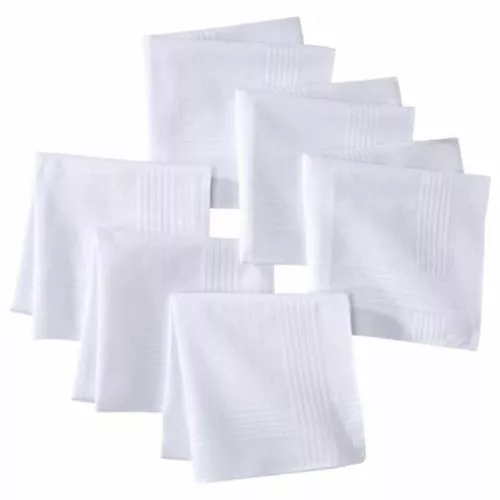 36 pièces mouchoirs sans marque en coton doux blanc uni mouchoirs pour hommes