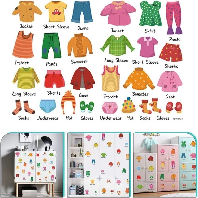 Etichetta abbigliamento rimovibile decalcomania vinile classificazione decorazione camera da letto