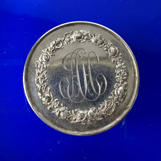 Medaille jeton en Argent de mariage monogrammé signé Pingret 19th 1886 XIXe 2