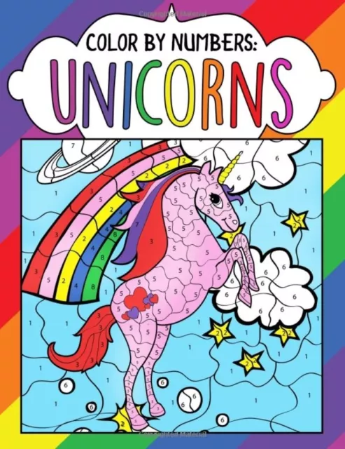 COLOUR　PicClick　BY　Book　Fun　Happy　Numbers　Kawaii　£14.89　Animals　Adult　UNICORNS　Cute　Colouring　UK