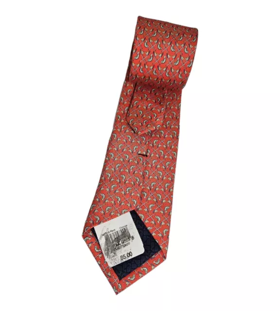 NWT VINEYARD VINES Men's 100% Silk Necktie DESIGNER Tie Red Fish Sword ...