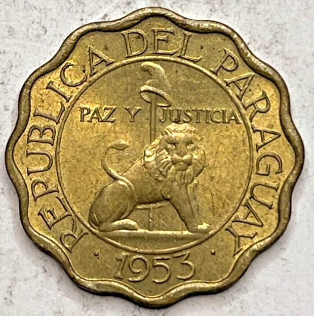 1953 Paraguay 10 Centimos KM#25