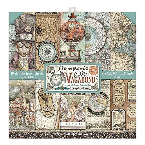 Stamperia Intl Paper PAD 12X12 10 PIEZAS SIR VAGABO, varios 30,5 x 30,5