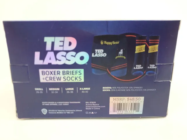 Ted Lasso Believe Boxer Briefs & Crew Sock Gift Set Mens size Medium Happy Boxer 3