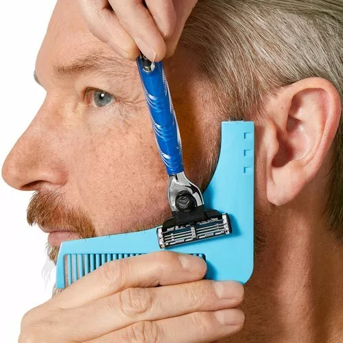 Bartschablone Bartkamm Bartpflege Rasierhilfe
